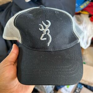Men's Black and Gray hunting Mesh Trucker Hat with Embroidered Logo